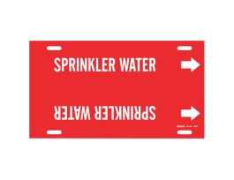 SPRINKLER WATER Pipe Marker, 8" H x 16" W, Fits Pipes 6" Dia. Thru 7.875" Dia.