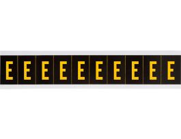 Outdoor Vinyl 1 in Yellow on Black Letters E Card of 10 Labels