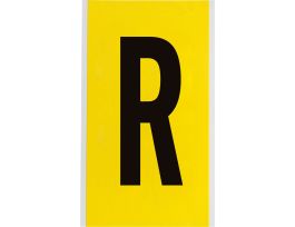 Repositionable Vinyl 6 in Black on Yellow, Letters R Card