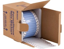 PermaSleeve Heat Shrink Wire and Cable Labels 1/8" Dia for 3" Core Printers - 2" White Single-Sided