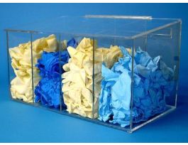 GLOVE DISPENSER 4-COMP ACRYLIC