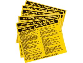 METHYL ETHYL KETONE Labels, Black on Yellow