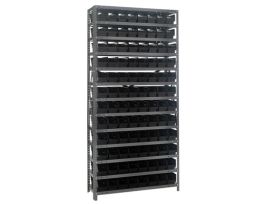 12INX36INX75IN 96 BLACK BINS 4IN BIN