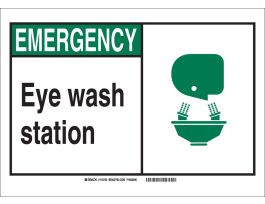 EMERGENCY Fire Extinguisher Sign, 7" H x 10" W x 0.06" D, Polystyrene
