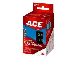 ACE™ Elastic Bandage, 207333, 3 in x 63.6 in (1.7 yds) (7.6 cm x 1.6 m), Black w/Metal Clips