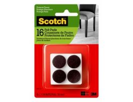 Scotch™ Round Felt Pads, SP825-NA, 3/4 in, Brown 16/pk