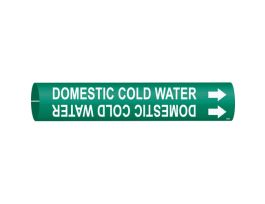 Domestic Cold Water Pipe Marker, 2.8125" H x 2.8125" W, Fits Pipes 4" Dia. Thru 6" Dia.