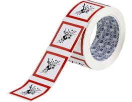 GHS Explosive Picto Label, 2" H x 2" W x .035" D