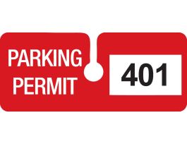 Rearview mirror hanging tags, Number Sequence 401 to 500, Red