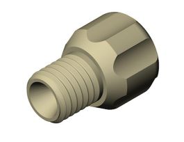Short Thread Tubing End Fitting, inverted cone, 1/16"OD, 1/4"-28 UNFM, PEEK; 10/pk