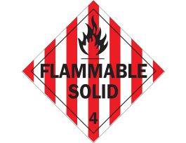 Flammable Solid 4 Sign, 10.75" H x 10.75" W x 0.024" D, Paper