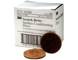 Scotch-Brite™ Surface Conditioning Disc, SC-DH, 07453, A/O Coarse, 2 in x NH, 25/Carton, 100 ea/Case