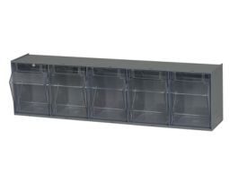 FIVE BIN TILT OUT CABINET GRAY