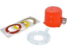 Red Push Button Lockout, Large Base + Medium Cover, Button 30 mm