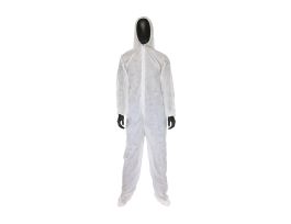 West Chester 45g White SMS Coverall Elastic Wrist/Ankle, Hood/Boot , MD