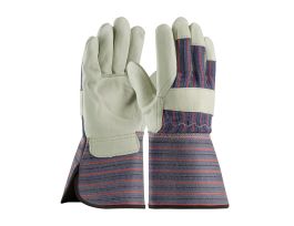 Top Grain Cowhide, Gunn Cut, Reg. Grade, Rubberized Gauntlet Cuff, MD