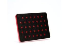 3M™ Hookit™ Clean Sanding Pad 20435, 3 in x 4 in x 1/2 in 33 Holes Red Foam, 10 ea/Case