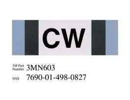 3M™ Diamond Grade™ Damage Control Pipe Sign 3MN603DG, "CW", 6 in x 2 in, 50/Package