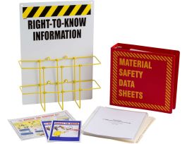 3" SINGLE MSDS STATION, Red Binder