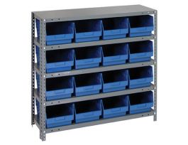 18IN X 36IN X 39IN 16 BLUE BINS 6IN BIN
