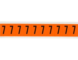 Outdoor Vinyl 1 in Black on Orange Numbers 7 Card of 10 Labels