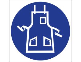 Apron Symbol Labels, 1.5" H x 1.5" W x 0.004" D, Card of 9 Labels, Blue on White