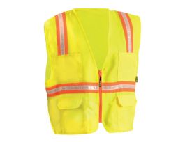 VEST TWO-TONE SURVEYOR W/ZIP YELLOW 2XL