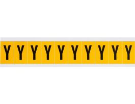 Outdoor Vinyl 1 in Black on Yellow Letters Y Card of 10 Labels