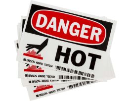 Hot W/Picto 5/Package, 3.5" H x 5" W x 0.006" D, Polyester