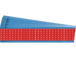 Consecutive Letters Wire Markers  Vinyl Cloth, A to Z White on Red 650 Total