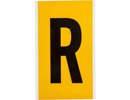 Outdoor Vinyl 6 in Black on Yellow Letters R Card