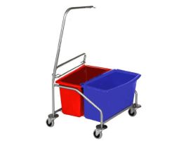 MOP CART WITH BUCKETS SS 2L/20L BUCKETS