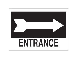 Entrance Sign, 10" H x 14" W x 0.035" D, Arrow Direction: Right, Aluminum