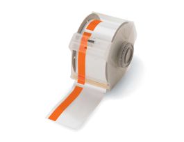 All Weather Permanent Adhesive Vinyl Label Tape for GlobalMark Printer - 3" Warning Header Stripe