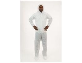 COVERALLWHTE SMS HOOD+BOOT25EA