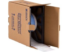 PermaSleeve Heat Shrink Wire and Cable Labels 1/2" Dia for 3" Core Printers - 1.5" White Single-Sided