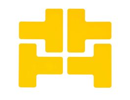 ToughStripe® Floor Marking Tape T-Shaped  Marks -  Polyester, Solid Color, Yellow, 2" x 5"