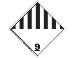 9 Hazardous Material Shipping Labels, 4" H x 4" W x 0.004" D, Black on White