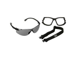 3M™ Solus™ 1000 Series, S1502SGAF-KT, Blk Temples, Scotchgard™ Anti-Fog Coating, Gray AF-AS lens, Foam/Strap, 20 ea/Case
