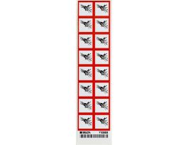 GHS Explosive Picto Labels: Vinyl, Black/Red on White, 1" H x 1" W, 1" H x 1" W x 0.004" D
