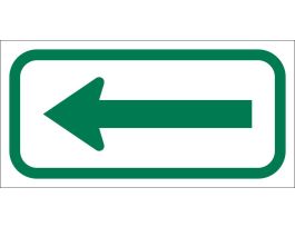 Left Arrow Sign, 6" H x 12" W x 0.090" D, Aluminum