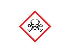 GHS Label,Skull/Crossbones Pictogram,2" x 2",adhesive poly,250/roll