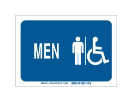 Men Sign, 7" H x 10" W x 0.035" D, Aluminum
