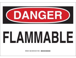 DANGER Flammable Sign, 10" H x 14" W x 0.06" D, Polystyrene