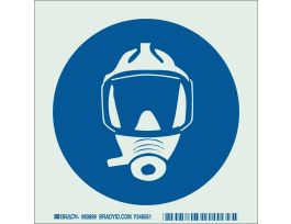 BradyGlo With Breathing Apparatus Sign, 6" H x 6" W x 0.008" D
