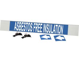 ASBESTOS FREE INSULATION Pipe Marker, 4" H x 24" W, Fits Pipes 8" Dia. or Larger