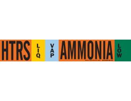 HTRS LIQVAP AMMONIA LOW Pipe Marker, 4" H x 24" W, Fits Pipes 8" Dia. or Larger