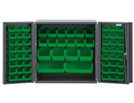 CABINET W/66 GREEN BINS STEEL 36X24X36IN