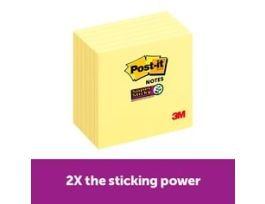 Post-it® Super Sticky Notes 654-6SSCY, 3 in x 3 in (76 mm x 76 mm)