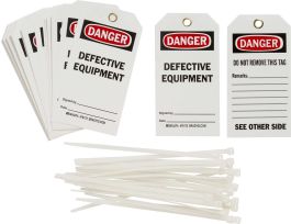 Equipment Status Tag DEFECTIVE EQUIPMENT Polyester 5.75 H x 3 W BK/RD/WH 25/PK